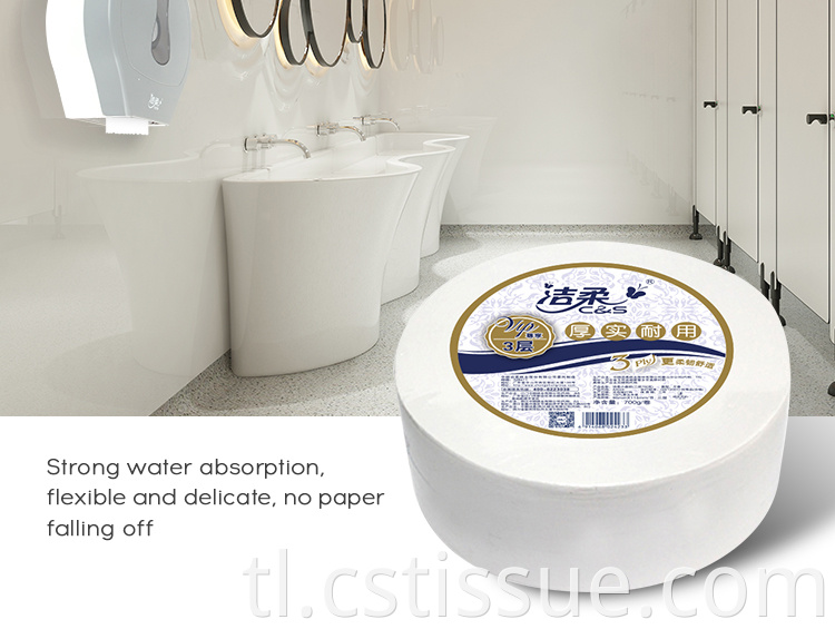 Epektibo ang gastos 3 ply toilet paper tissue walang nakakapinsalang kemikal jumbo roll tissue